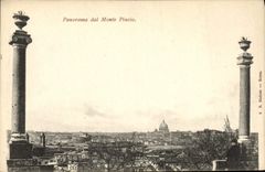 El panorama Dal de Roma de la POSTAL de la VENDIMIA monta Pincio