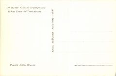 POSTAL Roma Vedute del Campidoglio Back Rupe Tarpea ED de la VENDIMIA él Teatro Marcelo