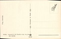 POSTAL Roma Acquedotto di Claudio Sulla de la VENDIMIA vía Appia Antica