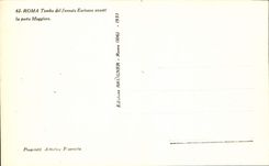 El avanti de Eurisace del fornaio de Roma Tomba LED de la POSTAL de la VENDIMIA lo llevó Maggiore