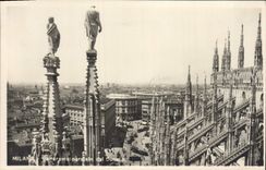 VINTAGE POSTCARD Milano Panarama Parale dal Duomo