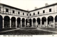POSTAL Firenze espiritista Chiesa Porce LED en primer lugar Chiostro Alfonso Parigi de la VENDIMIA