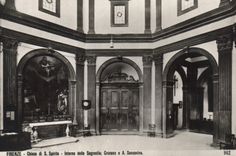 La POSTAL Firenze Chiesa di Spirito Intern Della Sagrestia Cronaca E de la VENDIMIA tiene Sansovino