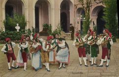 CPA Tarantella Folklore Chant Italie