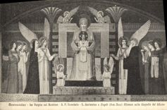 CPA Montecassino La Vergine Col Bambino S P Benedetto S Scolastica e Angeli 