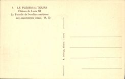 VINTAGE POSTCARD Plessis Tours the Castle Of Louis XI Toyurelle Of the Staircase leading to the royal apartments