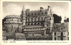 Hogar del castillo de Amboise de la POSTAL de la VENDIMIA del rey y de la vuelta los minúsculos