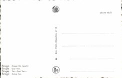 POSTAL Brujas Quay verde de la VENDIMIA