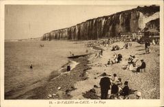 VINTAGE POSTCARD St Valery In Caux the Beach