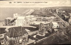 POSTAL Dieppe de la VENDIMIA el casino y la vista de la playa