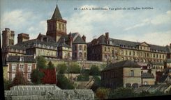 VINTAGE POSTCARD Caen Hotel God View And the Church St Gilles