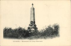 VINTAGE POSTCARD Mans Monument Of the Camp of Auvours Militaria