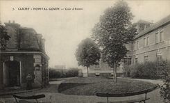 VINTAGE POSTCARD Clichy Hospital Gouin Court of Entry