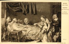 Museo de la POSTAL de la VENDIMIA de Lyon Greuze la señora beneficiosa