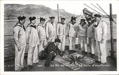 VINTAGE POSTCARD Life Of the Sailor the Lesson Of Orientation Militaria Boat