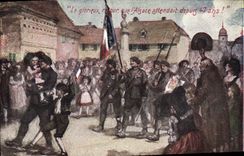 VINTAGE POSTCARD the glorious return until Alsace had waited for 47 years! Militaria