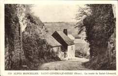 CPA Alpes Mancelles Saint Ceneri Le Gerei La route de Saint Leonard