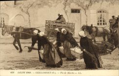 VINTAGE POSTCARD Living room 1909 Fine Guillonnet of Market Folklore