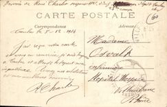 VINTAGE POSTCARD Senlis incendte by the Germans Train station Militaria