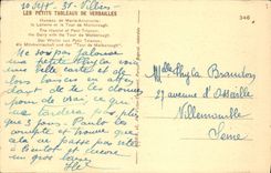 VINTAGE POSTCARD Small Tables Of Versailles Hamlet of Marie Antoinette