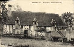 CPA Les Champeaux Maison natale de Charlotte Corday Vaches