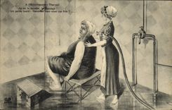 VINTAGE POSTCARD With the hydropathic establishment the shower the massage