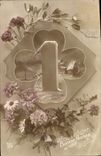 VINTAGE POSTCARD Fantasy Clover Happy New Year