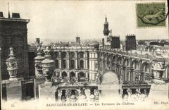VINTAGE POSTCARD Saint Germain In Lays Terraces of the Castle