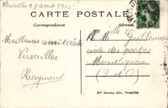 VINTAGE POSTCARD Park of Versailles Basin of Apollo and the green carpet