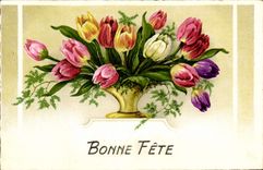 CPA Bonne Fete Fleurs