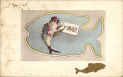 CPA 1er Avril Poisson 