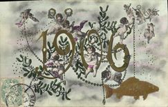 CPA Fantaisie Anges Annee 1906 Poissons