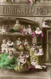 VINTAGE POSTCARD Fantasy Children Babies Fruit and vegetables