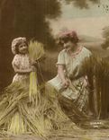 VINTAGE POSTCARD Fantasy Child wife the harvest