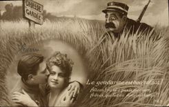 VINTAGE POSTCARD Fantaisie Woman Keeps hunting