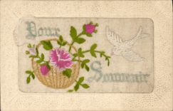 VINTAGE POSTCARD Fantasy Flowers Brodee Dove