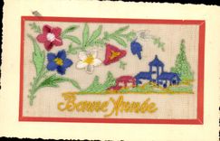 CPA Fantaisie Brodee Bonne annee