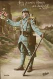 CPA Fantaisie Homme Soldat Militaria Poilu