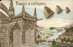 CPA Fantaisie Paques Cloches