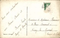 VINTAGE POSTCARD Fantaisie Houx Horseshoe Happy New Year