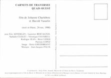 CPM Carnets de Traversee Quais Ouest Film Johanne Charlebois Harold Vasselin 1990