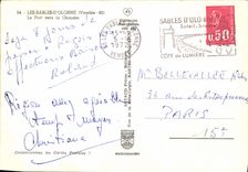 POSTAL MODERNA Sables d'Olonne el puerto hacia los barcos de la paja