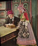 MODERN CARD Couple of the area of Heden Folklore