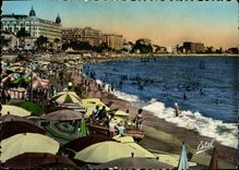 MODERN CARD Cannes the Beach and Large Hotels of the Small cross