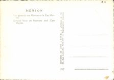 CPM Menton Vue Generale sur Menton et Cap Martin