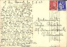 POSTAL MODERNA calle de las casas de las mujeres mayores de Lisieux con la luz