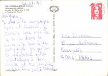 MODERN CARD Red Collonges the Place of the Church With the Market