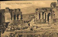 CPA Taormina Teatro Greco Con Veduta dell Etna