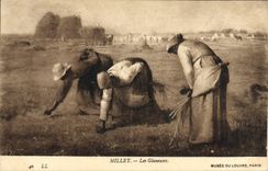 VINTAGE POSTCARD Millet Glaneuses Museum Of Louvre Paris