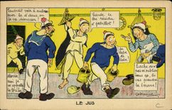 VINTAGE POSTCARD Fantasy Sailors the juice Illustrator Godreul Militaria